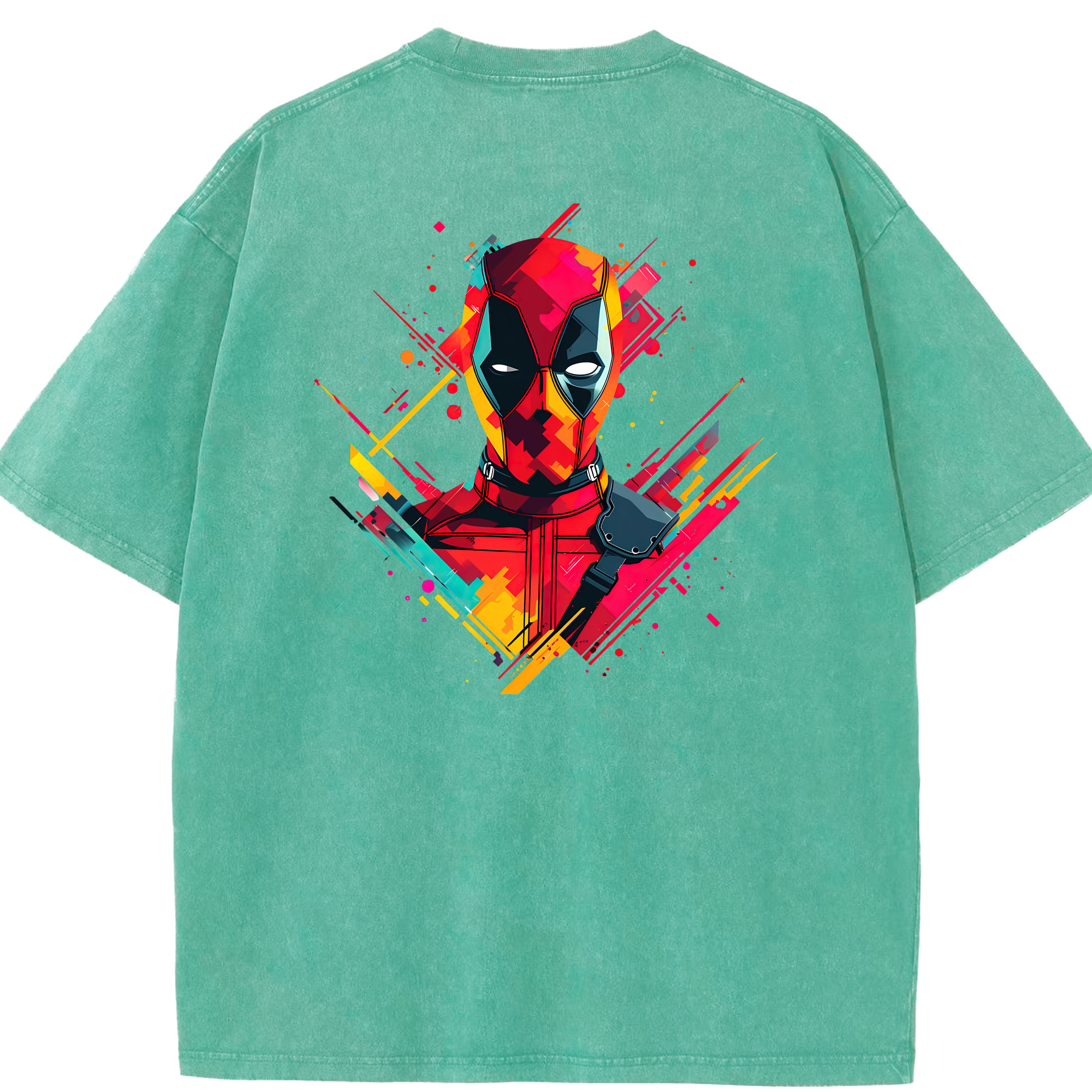 （画像用） Deadpool デッドプール 綿100% ヴィンテージ風 半袖Tシャツ（背面プリント）